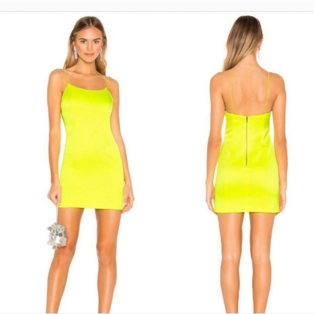 Alice + Olivia Neon Yellow Mini Dress